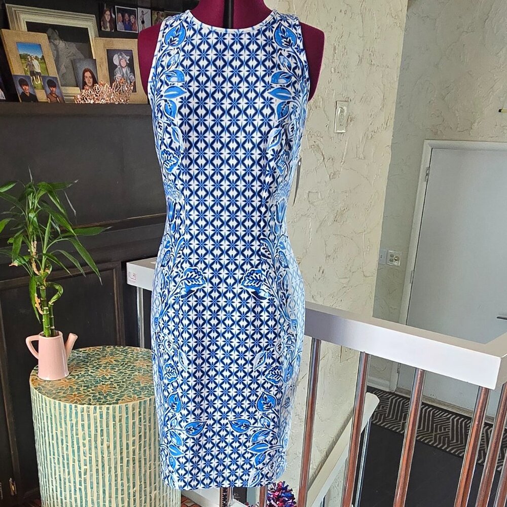 Enfocus Studio Blue Pattern Dress